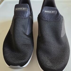 Reebok Men's Black and Gray Slip-On Sneakers